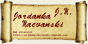 Jordanka Mačvanski vizit kartica